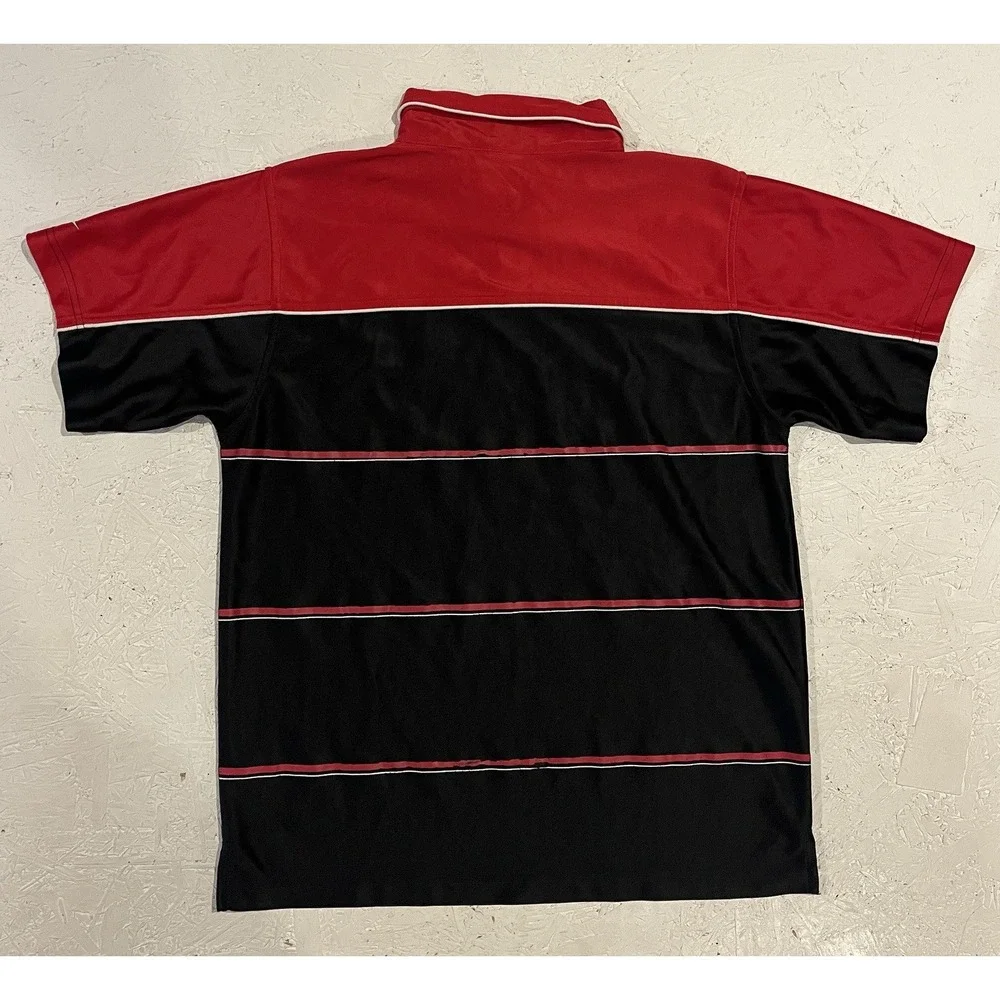 Vintage Nike Team MLS Soccer‎ Polo Shirt Mens L Black Red Embroidered Soccer